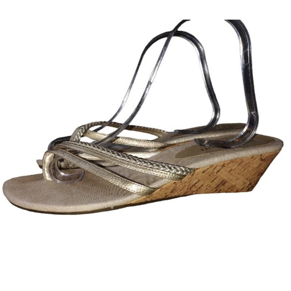 Madden Girl Gold Cork wedge sandal size 10